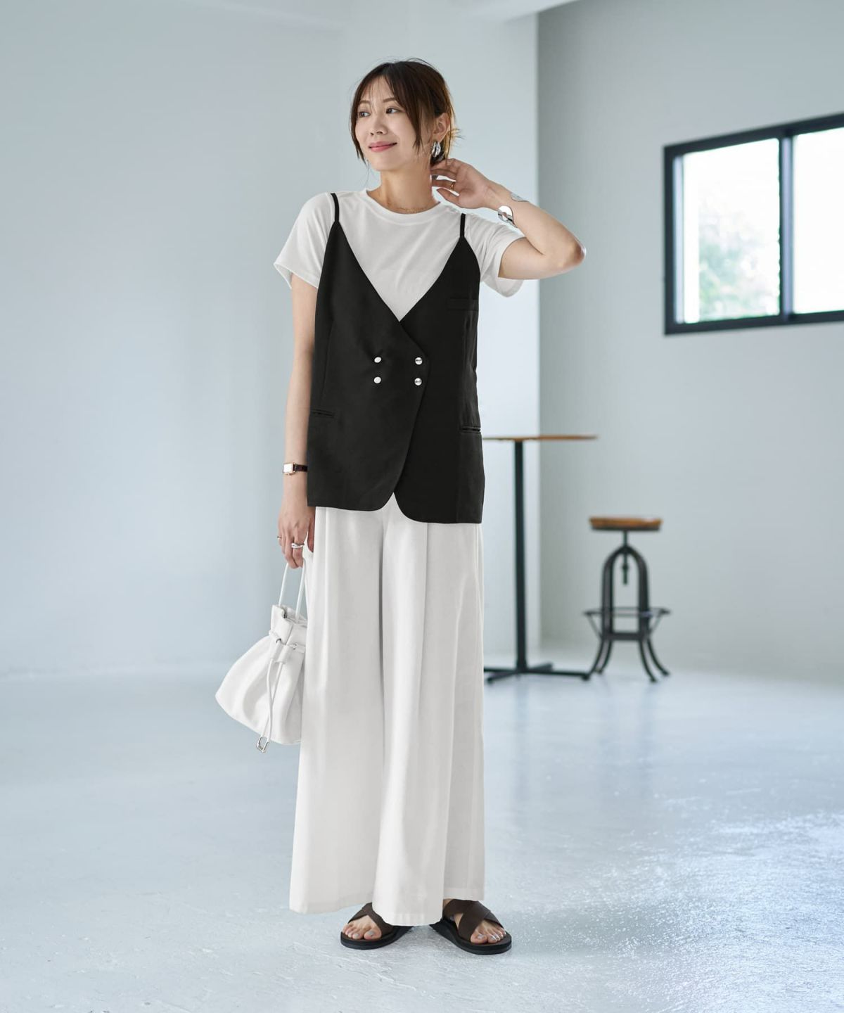 着用イメージ 166cm ブラック