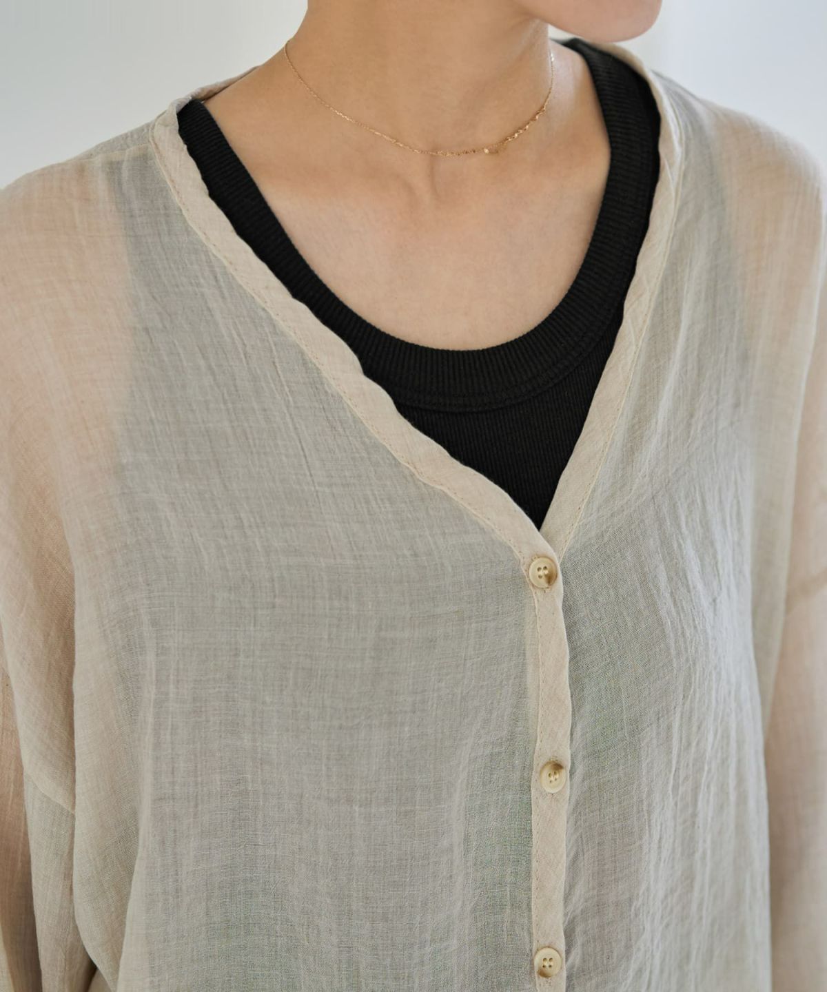 着用イメージ 166cm グレージュ