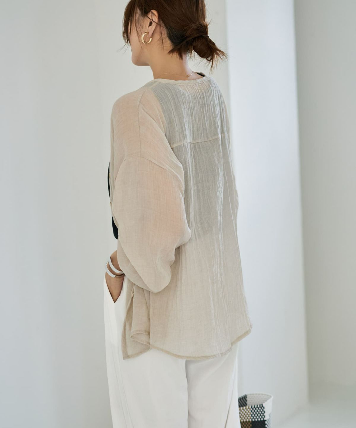 着用イメージ 166cm グレージュ