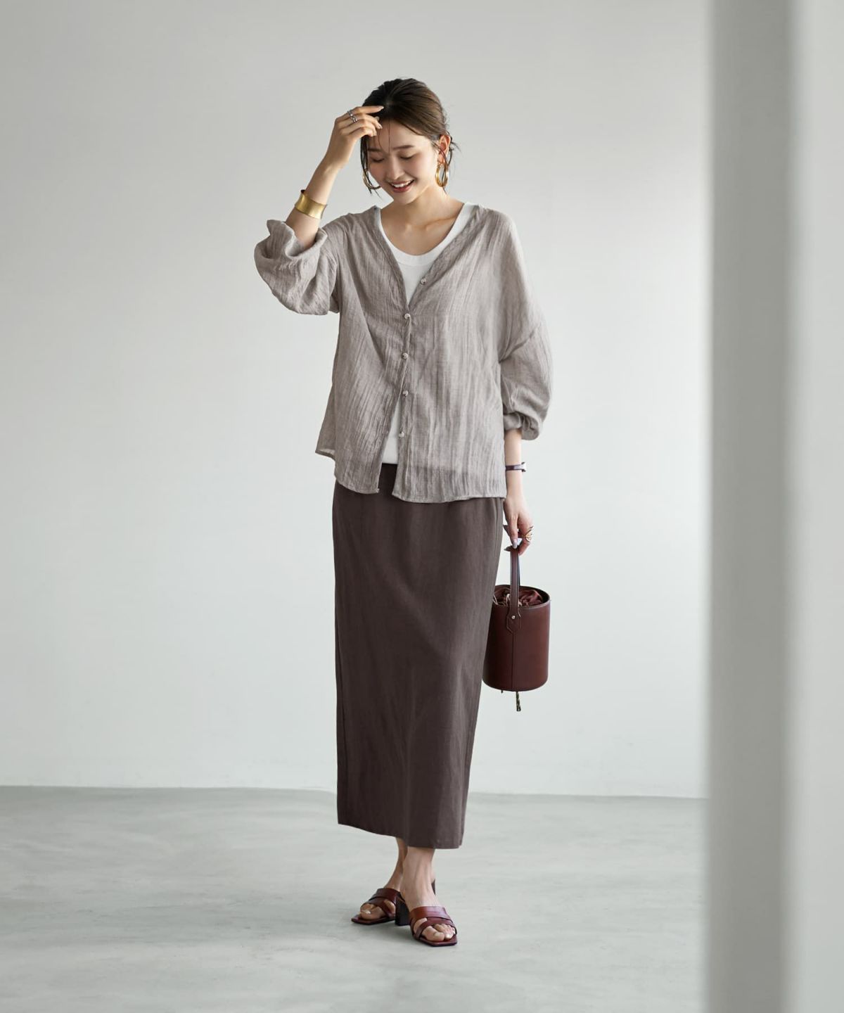 着用イメージ 166cm グレーミックス