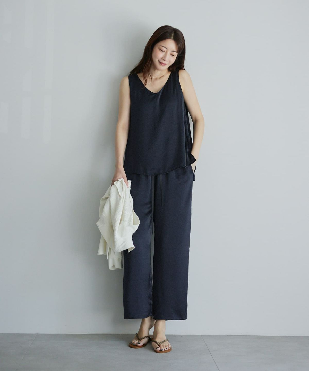 着用イメージ 168cm ネイビー 01サイズ