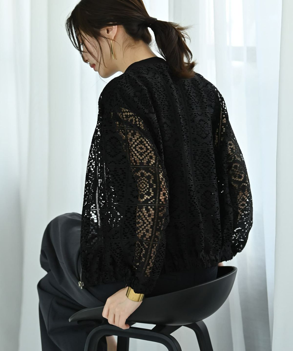 着用イメージ 172cm ブラック