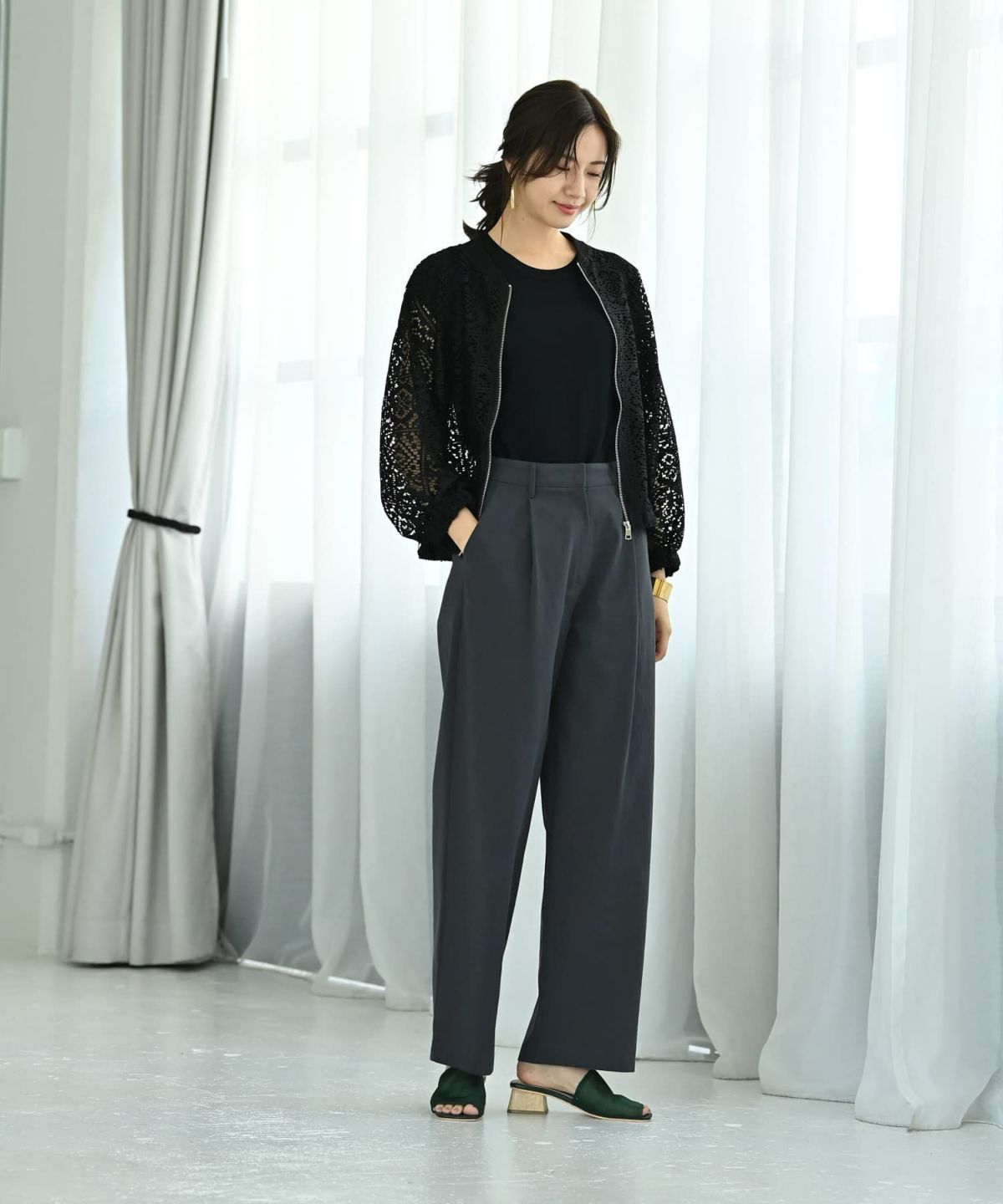 着用イメージ 172cm ブラック