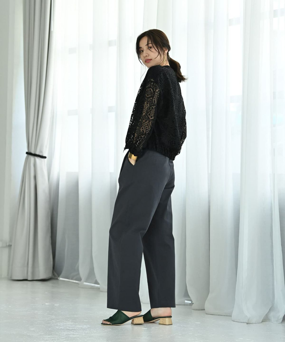 着用イメージ 172cm ブラック