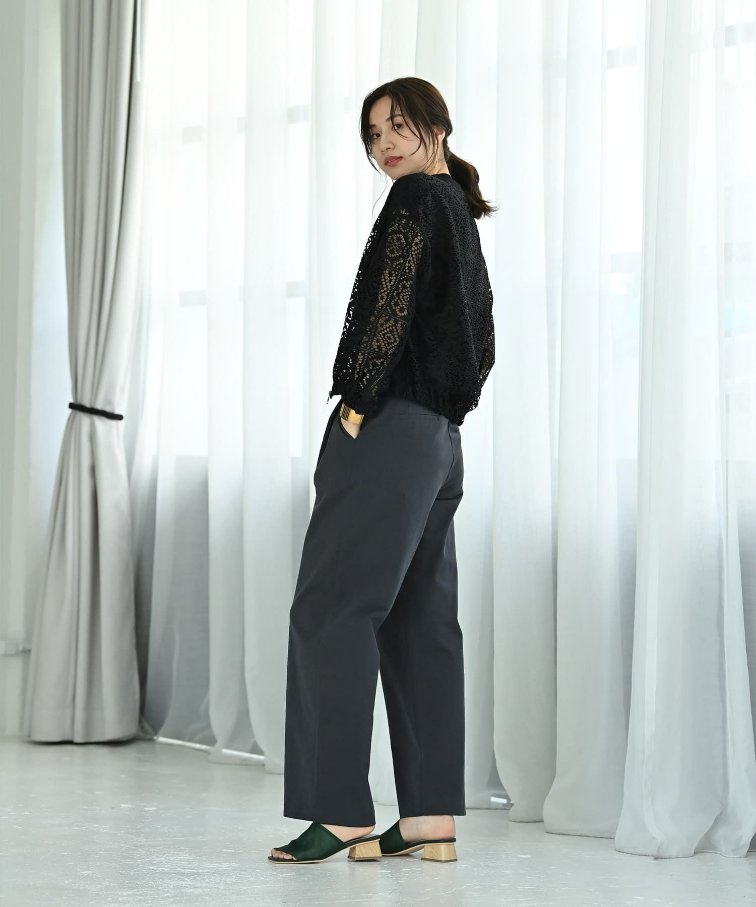 着用イメージ 172cm ブラック