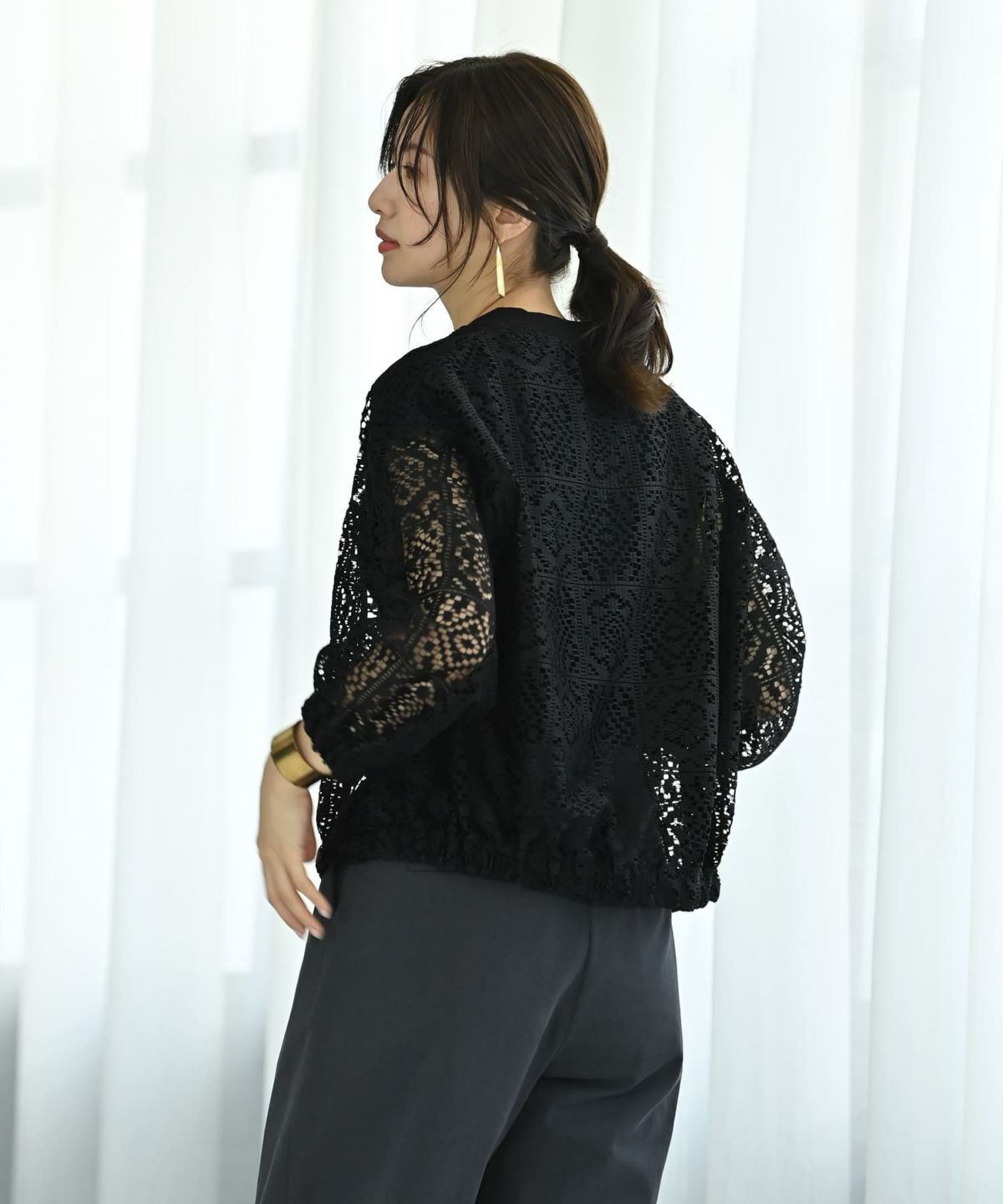 着用イメージ 172cm ブラック