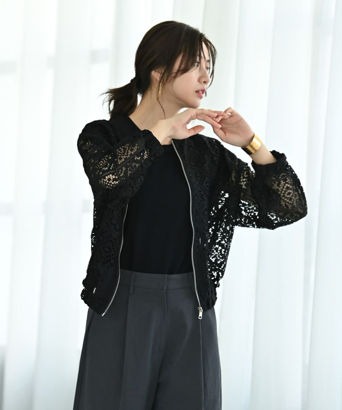 着用イメージ 172cm ブラック