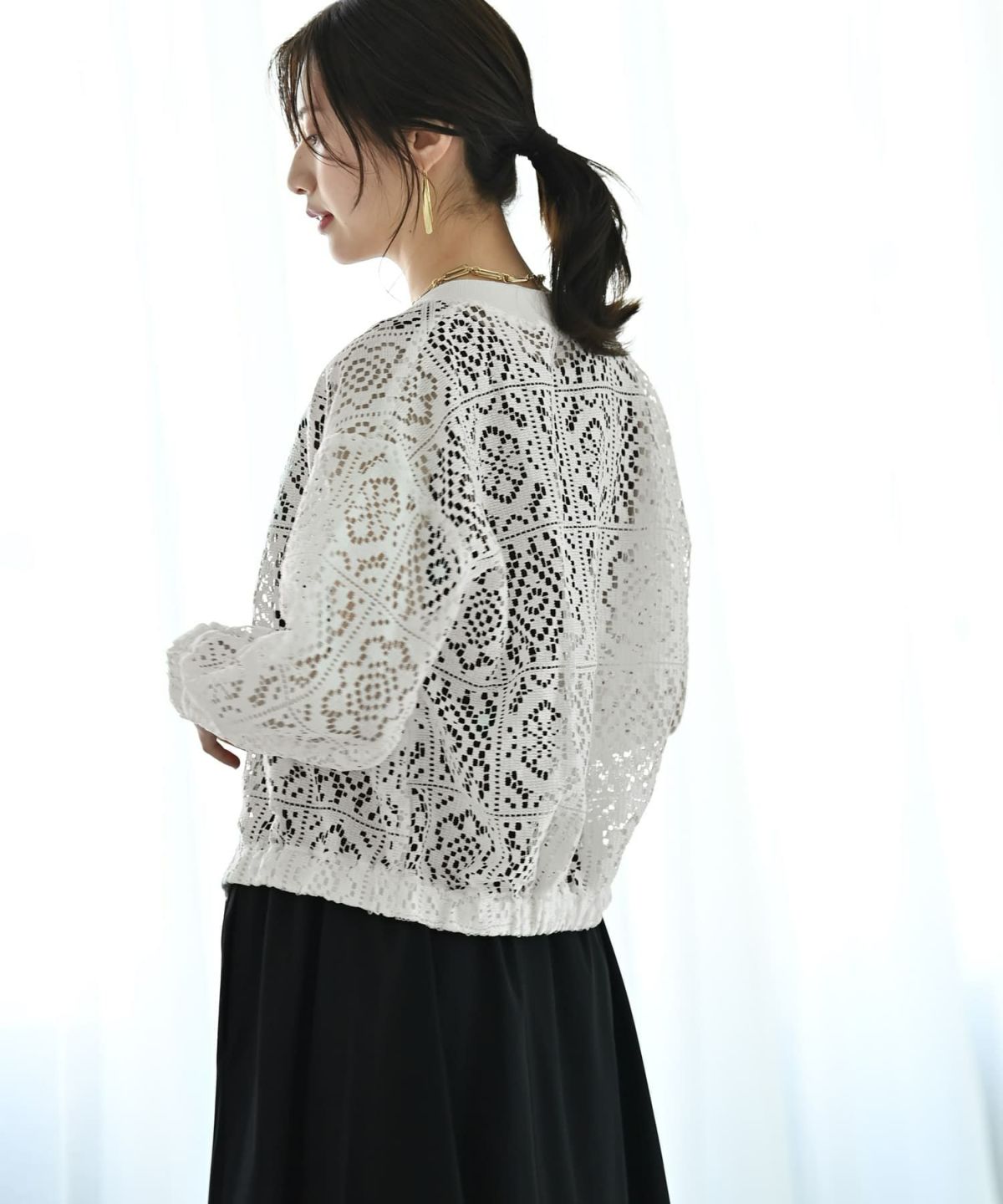 着用イメージ 172cm ホワイト