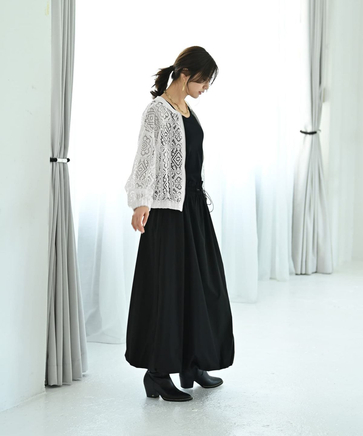 着用イメージ 172cm ホワイト