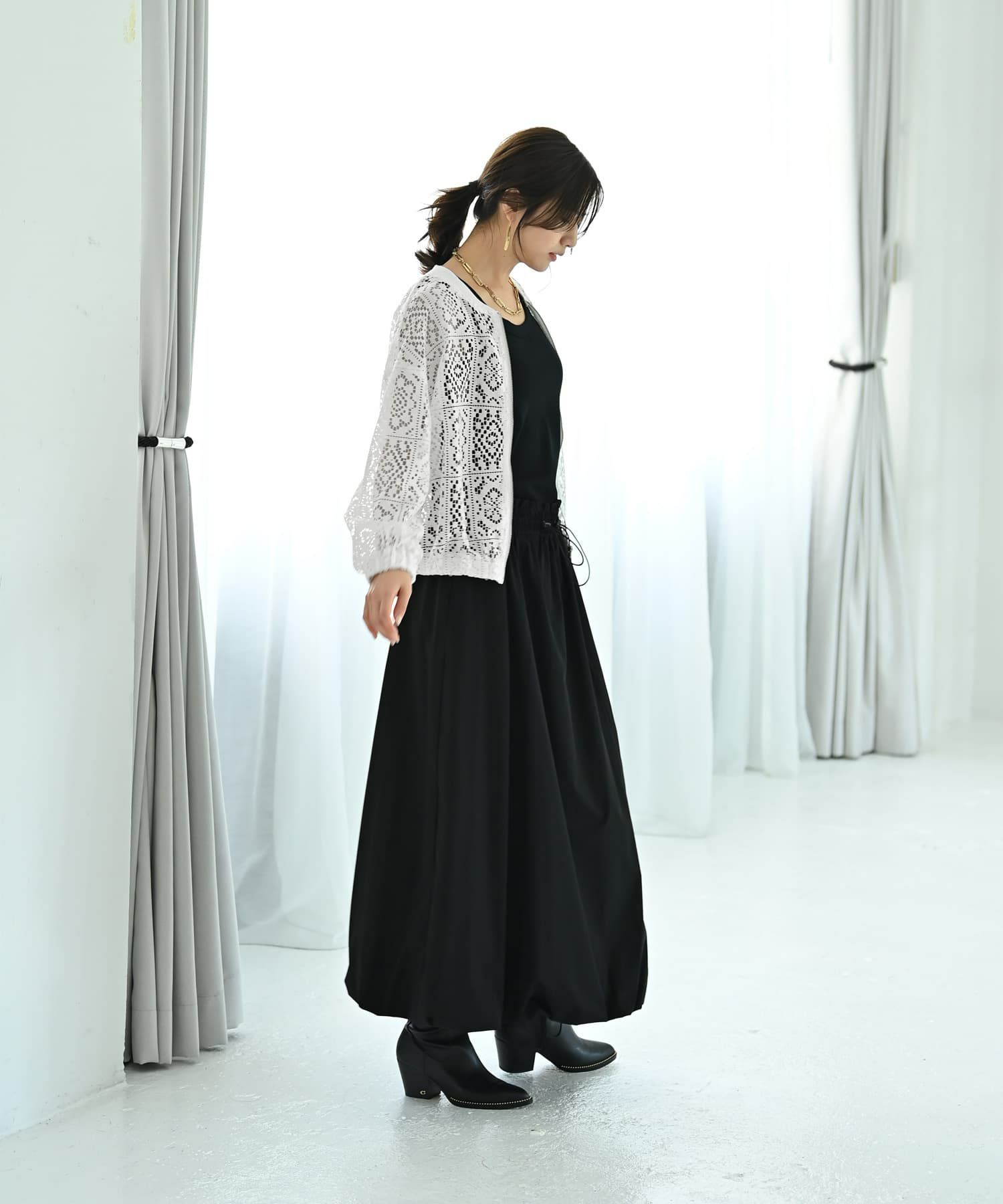 着用イメージ 172cm ホワイト