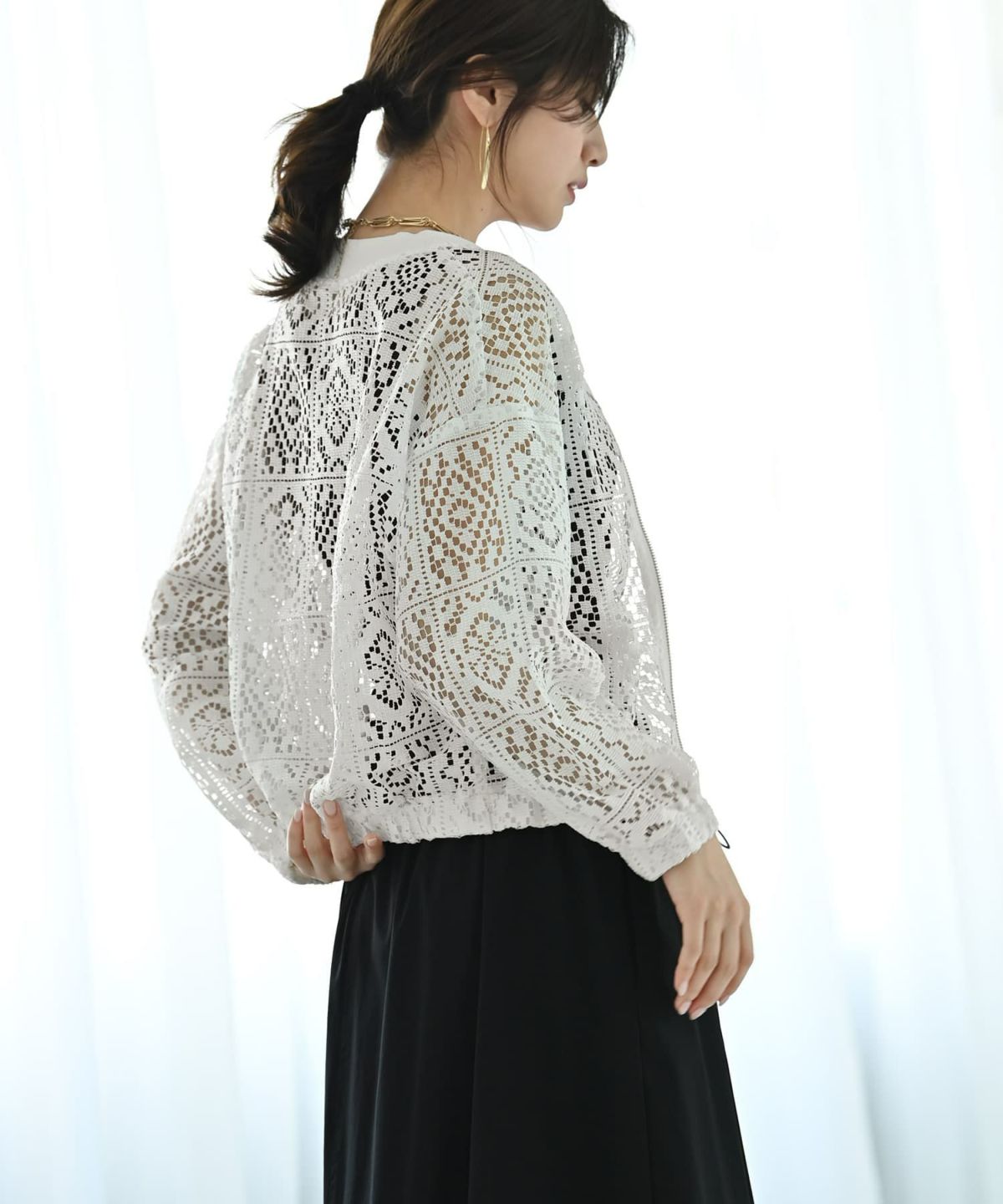 着用イメージ 172cm ホワイト