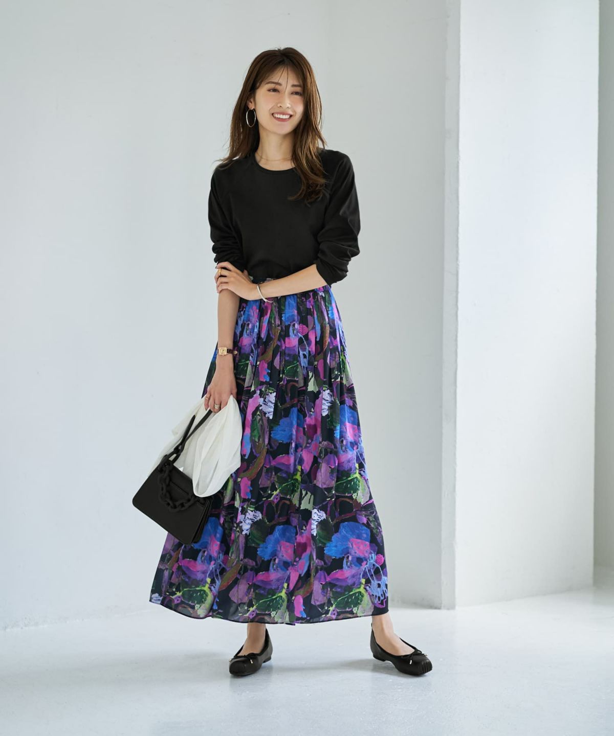 着用イメージ 167cm ブラックミックス 02サイズ