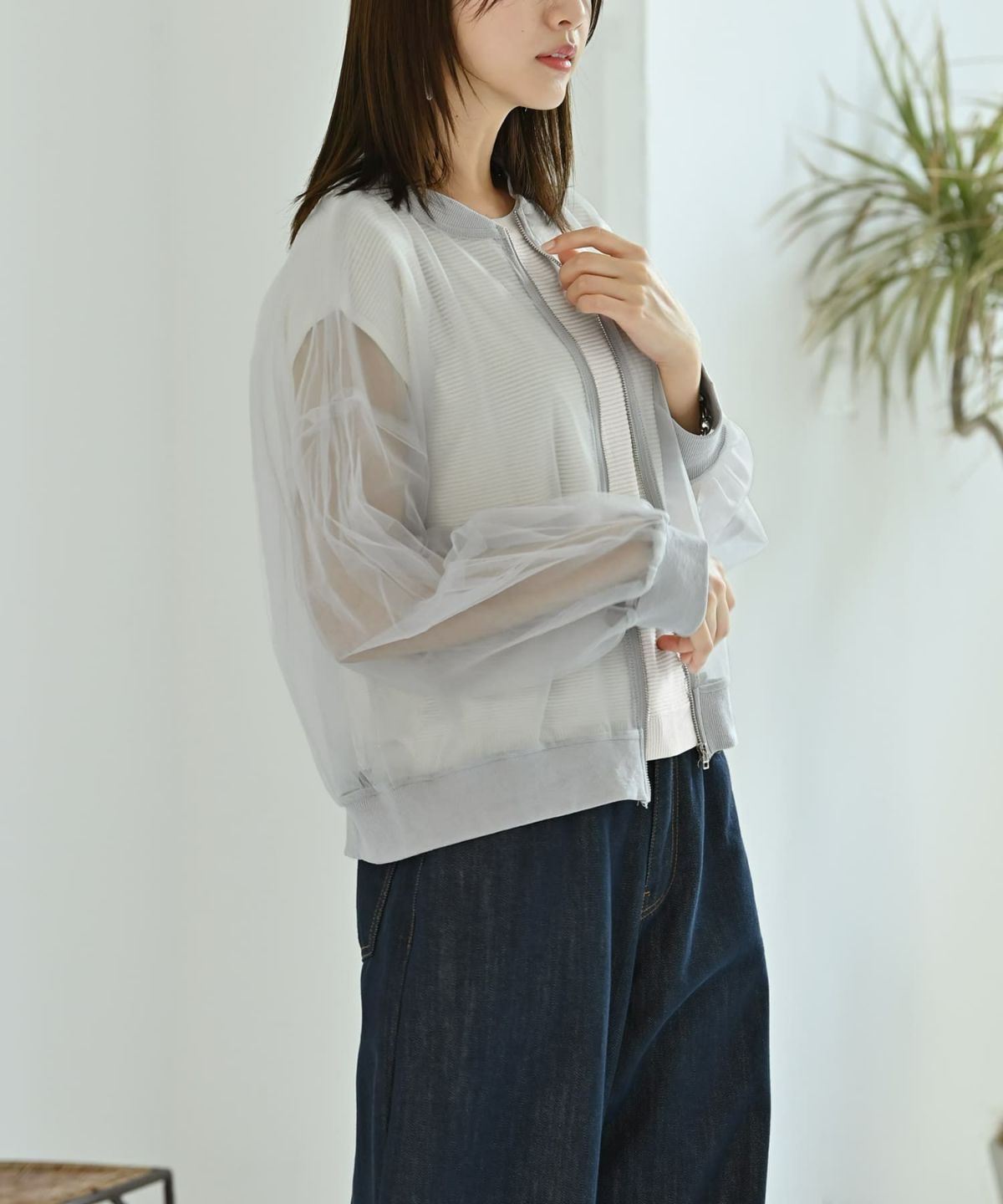 着用イメージ 172cm グレー