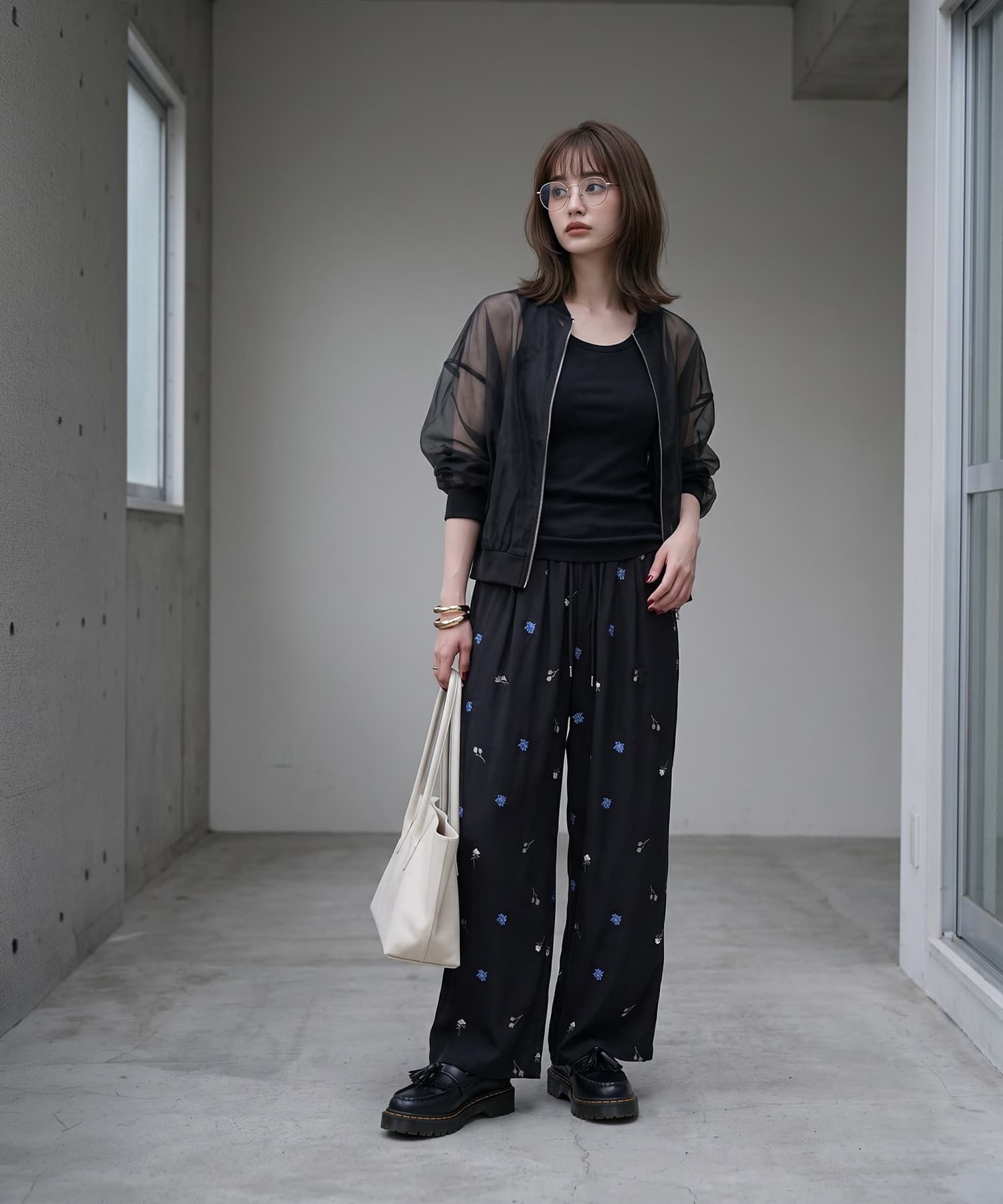 着用イメージ 172cm グレー