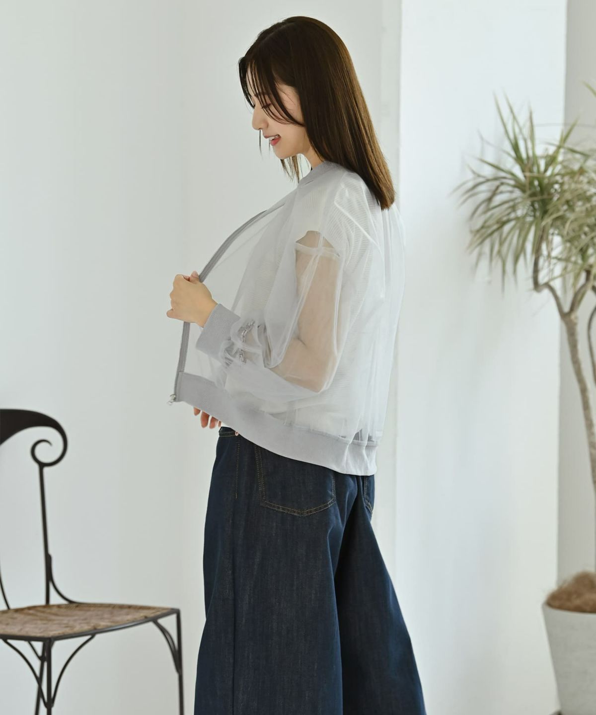 着用イメージ 172cm グレー