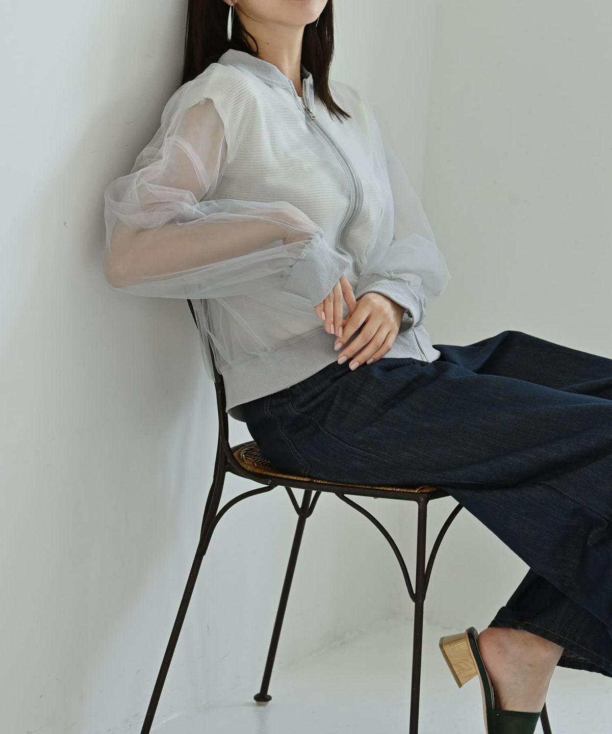 着用イメージ 172cm グレー