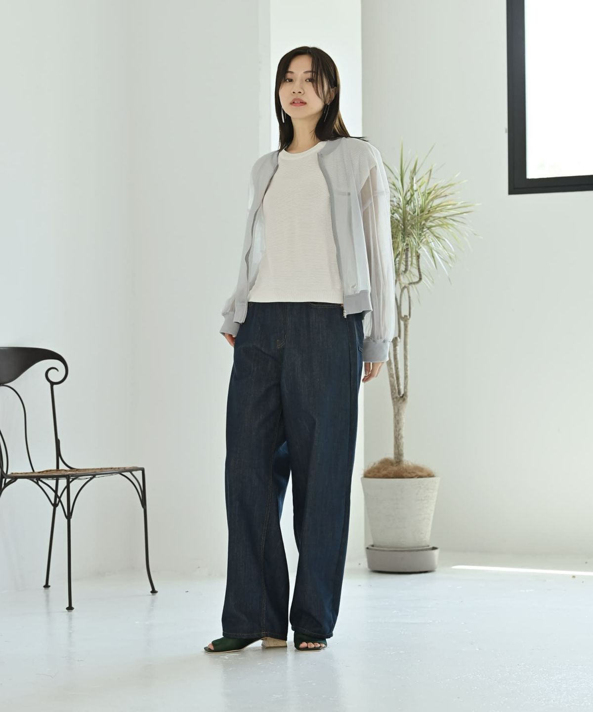 着用イメージ 172cm グレー