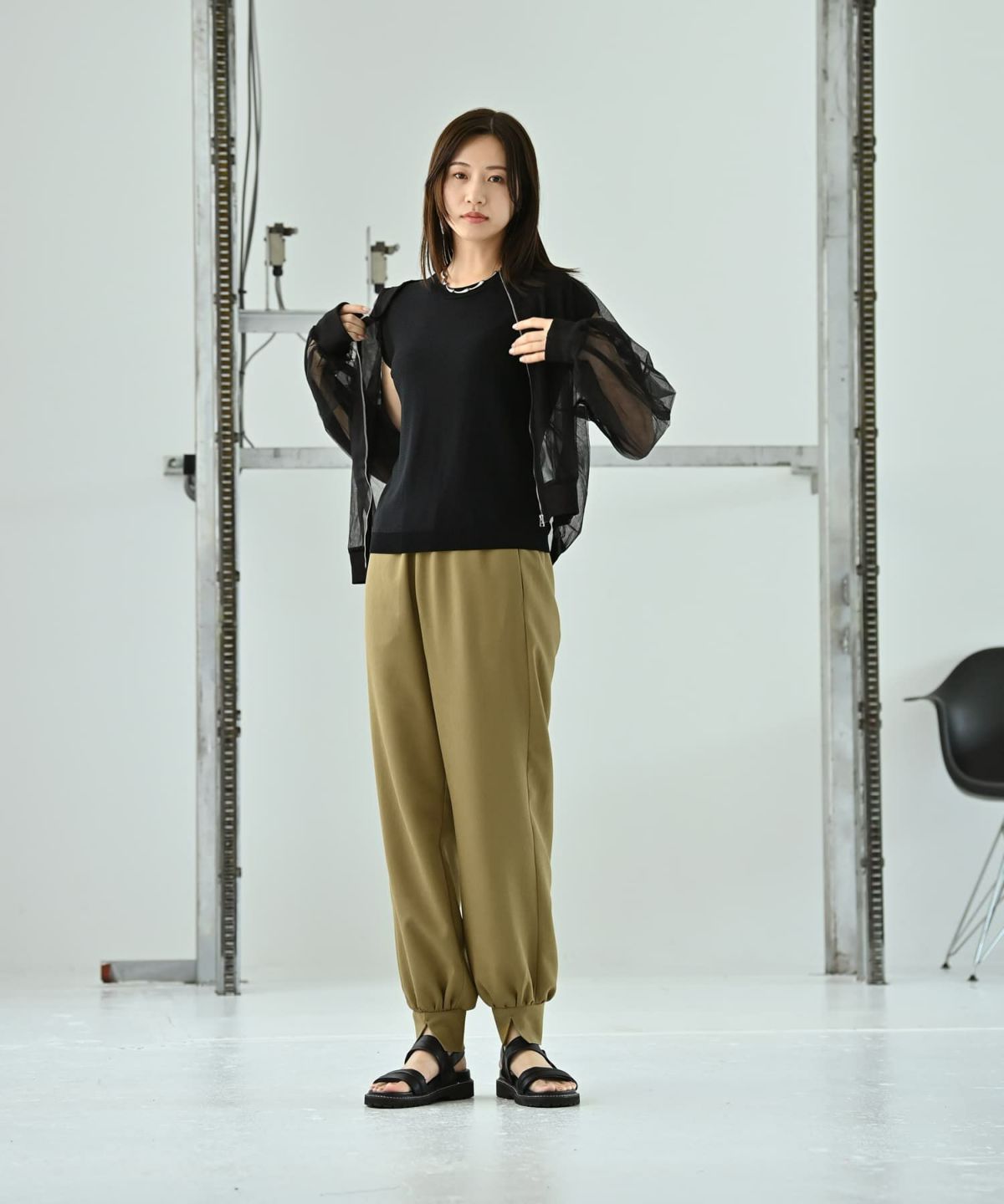 着用イメージ 172cm ブラック