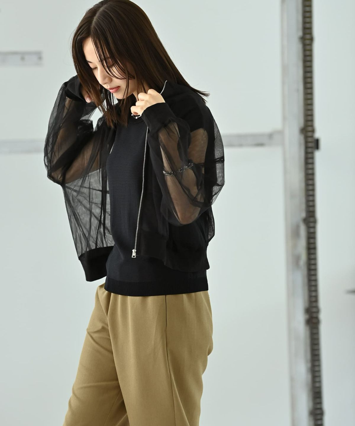 着用イメージ 172cm ブラック