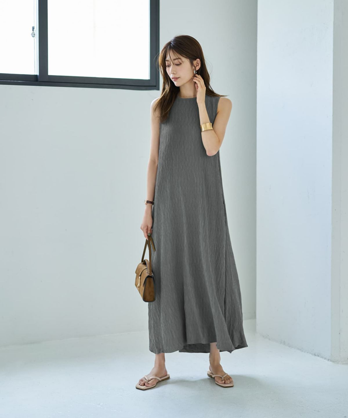 着用イメージ 167cm グレー