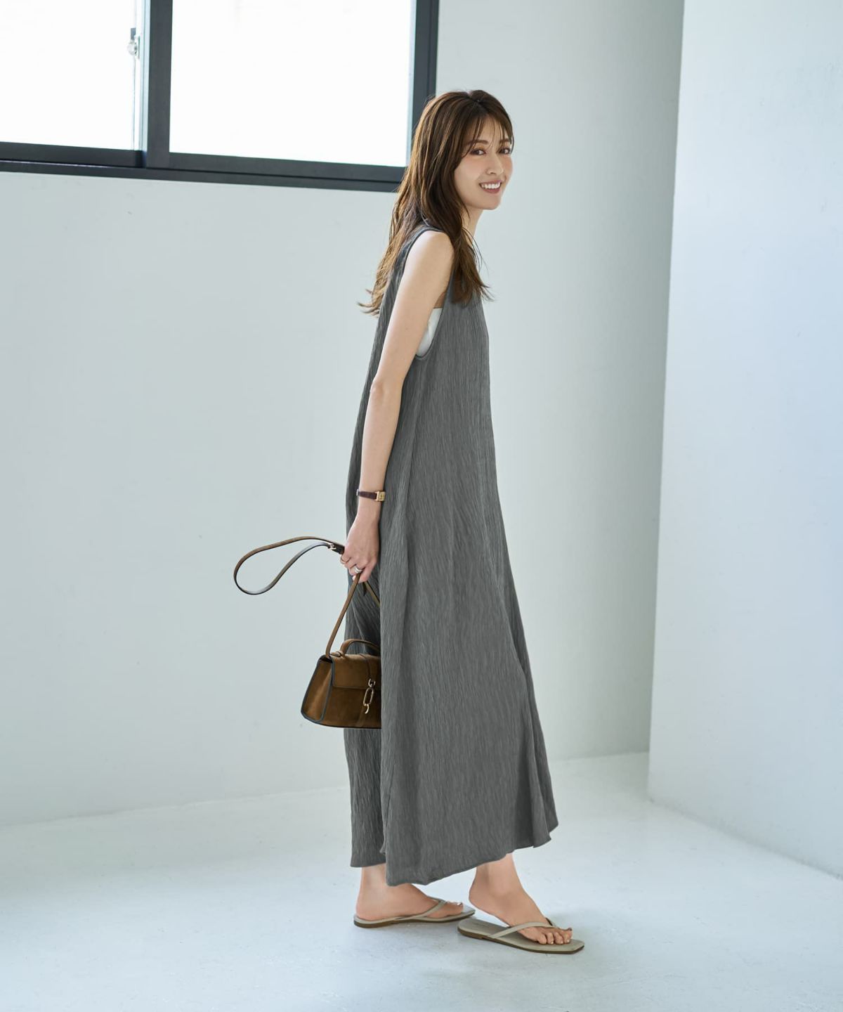 着用イメージ 167cm グレー