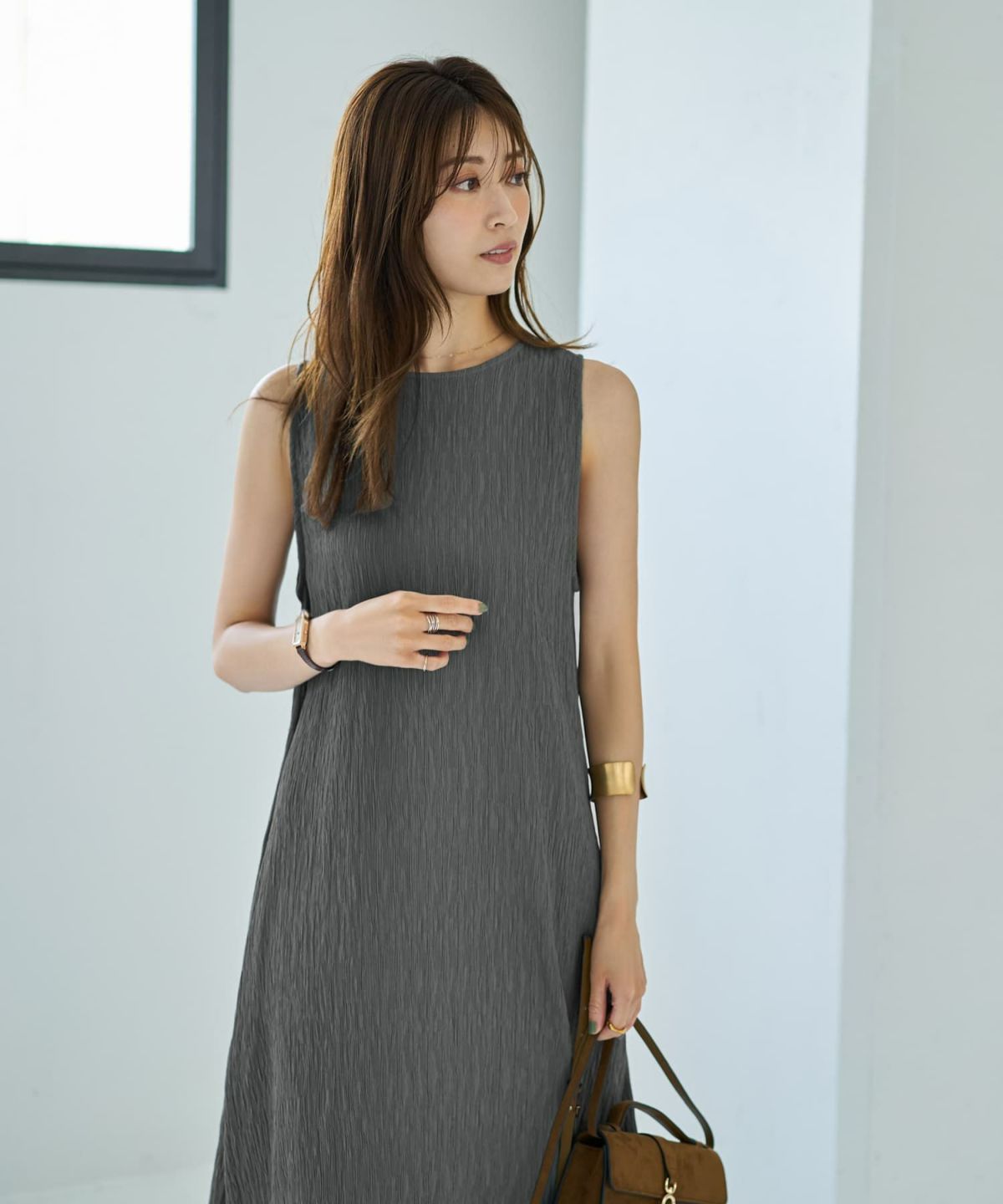 着用イメージ 167cm グレー