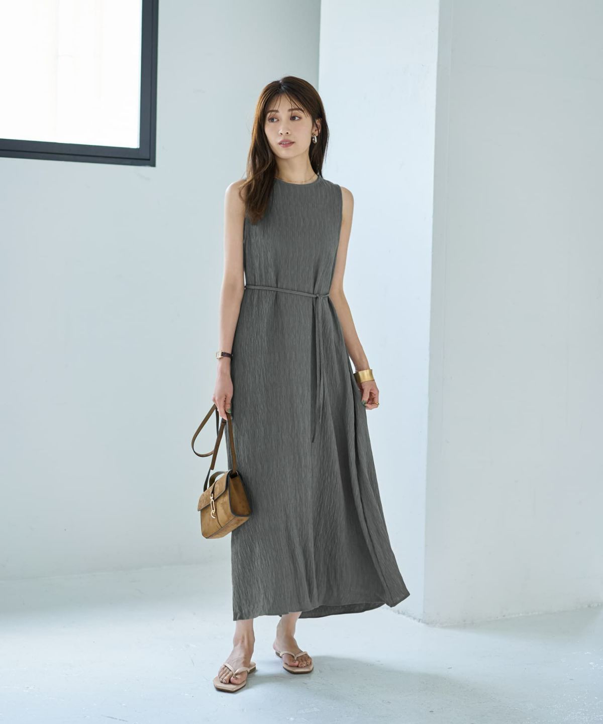 着用イメージ 167cm グレー