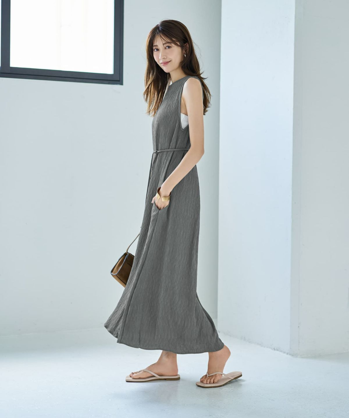 着用イメージ 167cm グレー