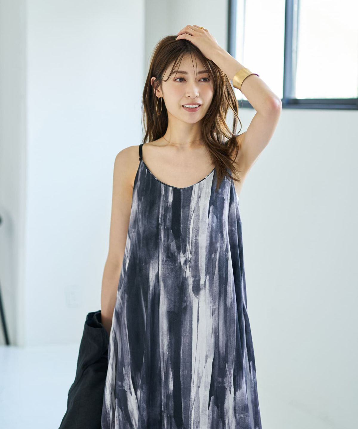 着用イメージ 167cm ブラックミックス 02サイズ