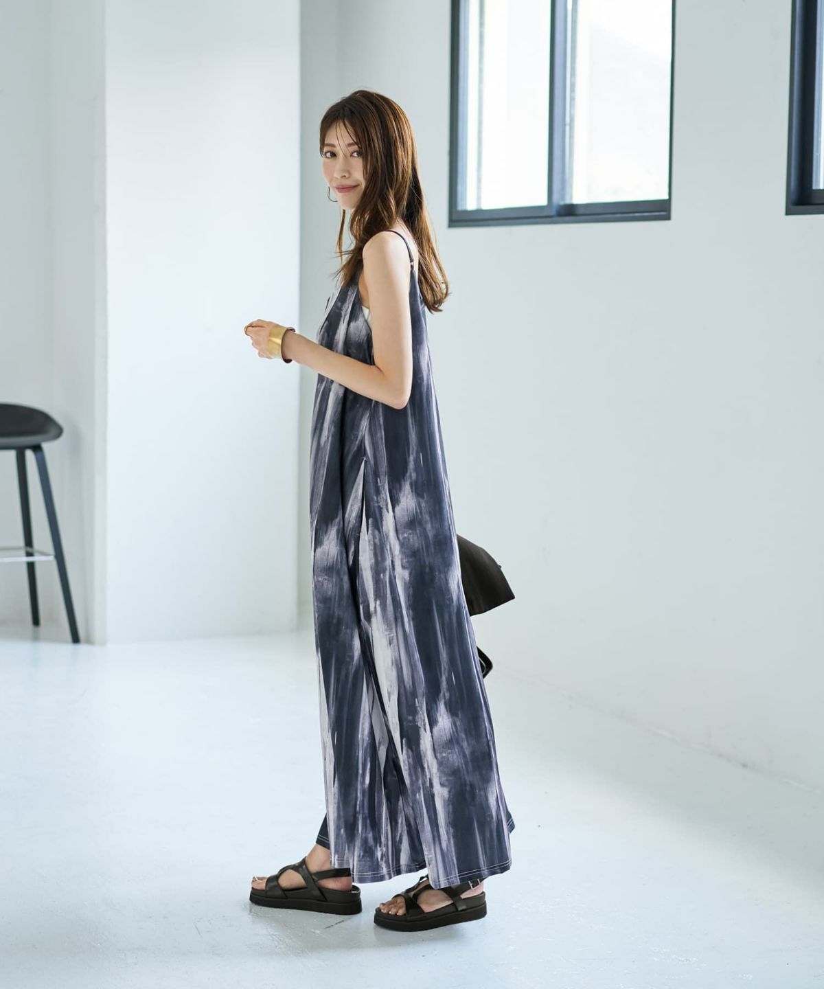 着用イメージ 167cm ブラックミックス 02サイズ