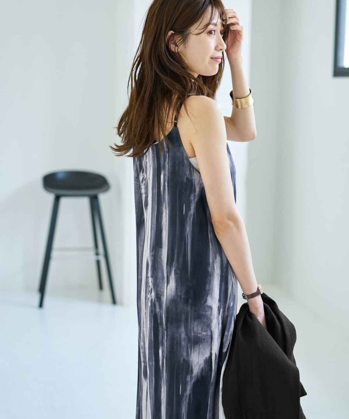 着用イメージ 167cm ブラックミックス 02サイズ