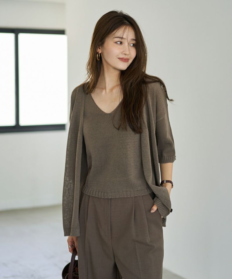 トップス deli SLY | DUAL COLOR FRONT ZIP KNIT トップス (ニット ) |SHEL