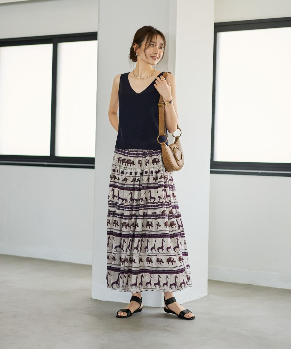 着用イメージ 166cm ホワイトミックス