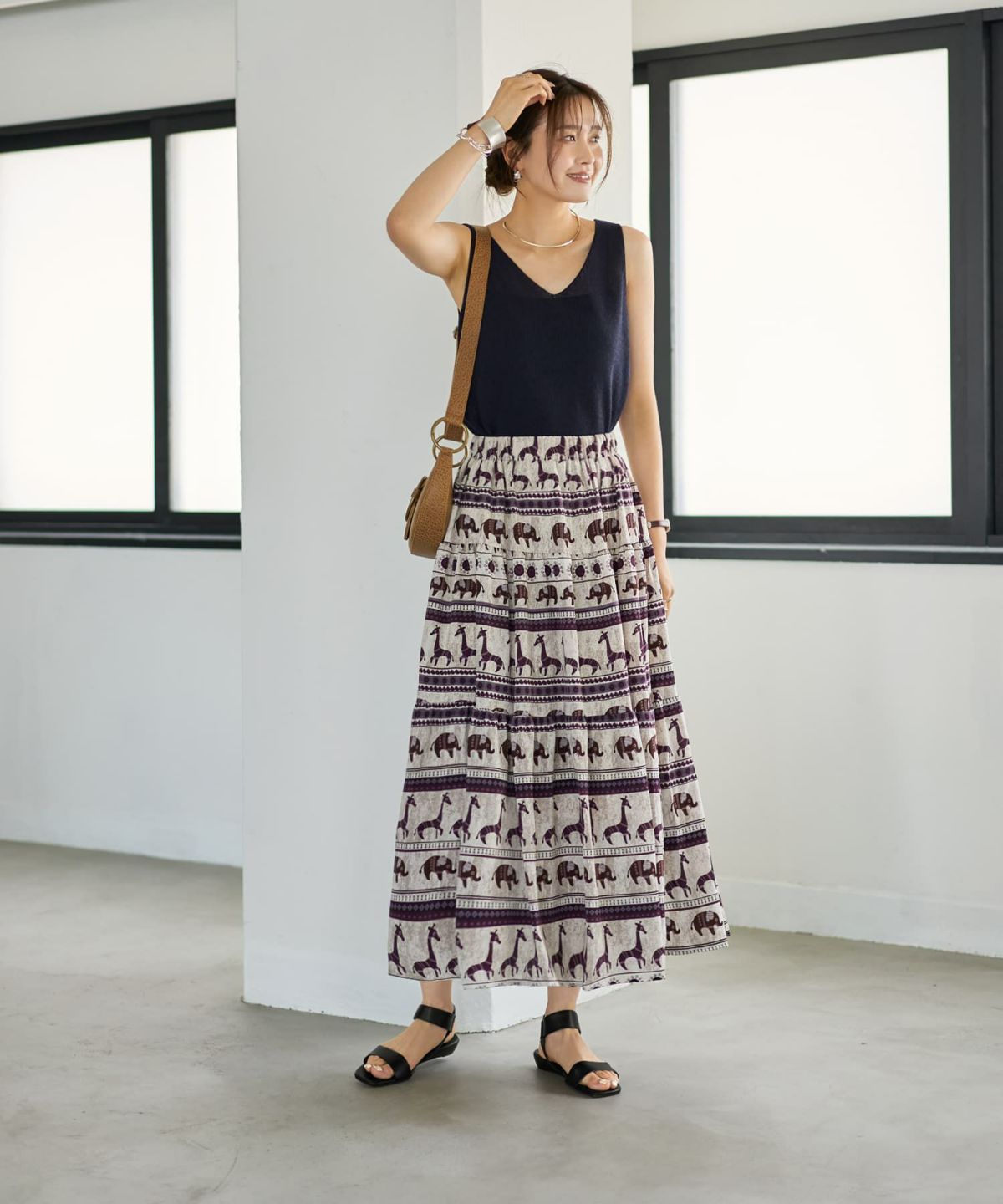 着用イメージ 166cm ホワイトミックス