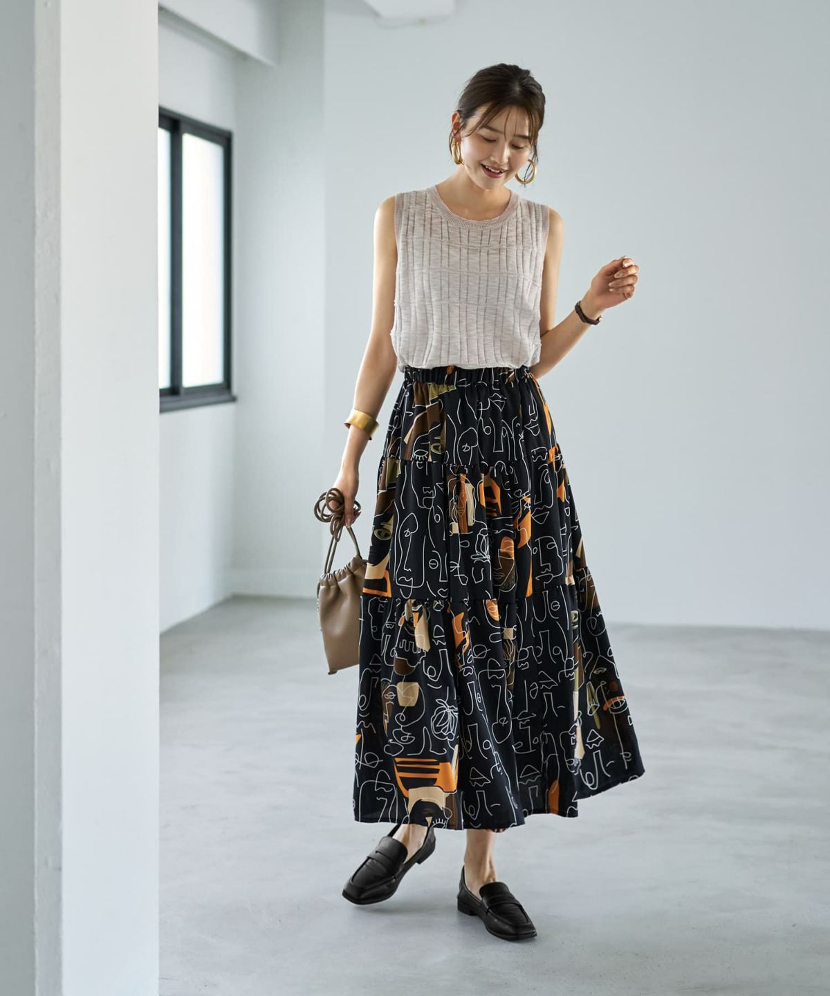 着用イメージ 166cm ブラックミックス