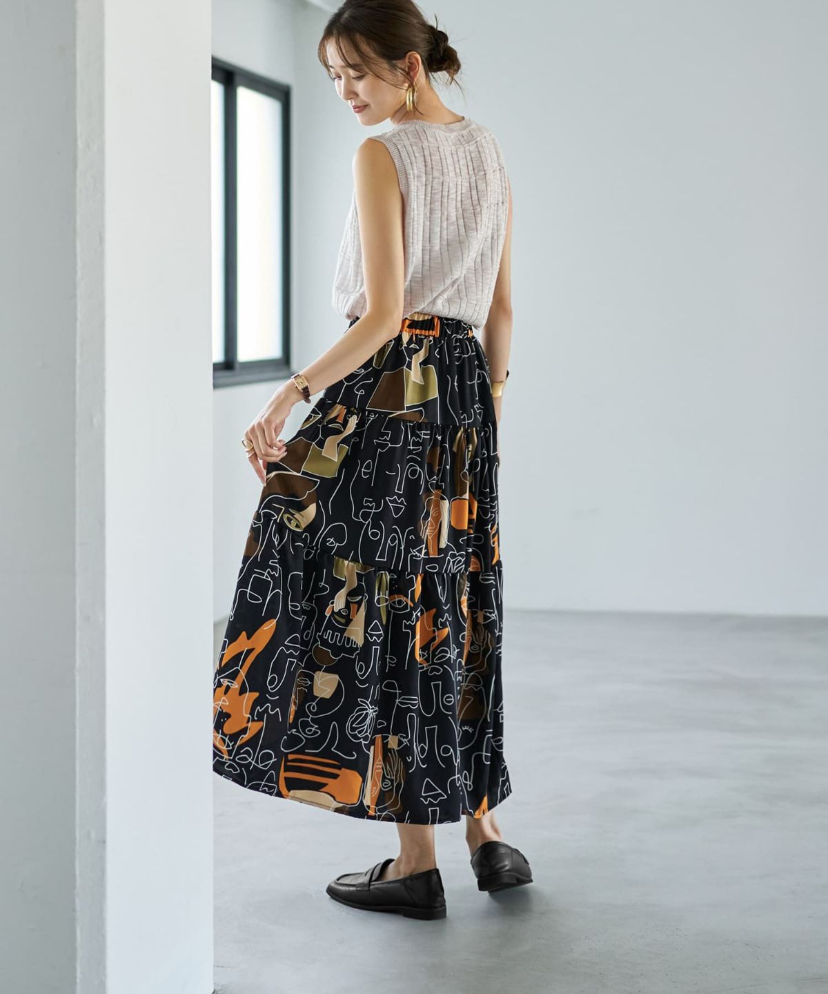 着用イメージ 166cm ブラックミックス