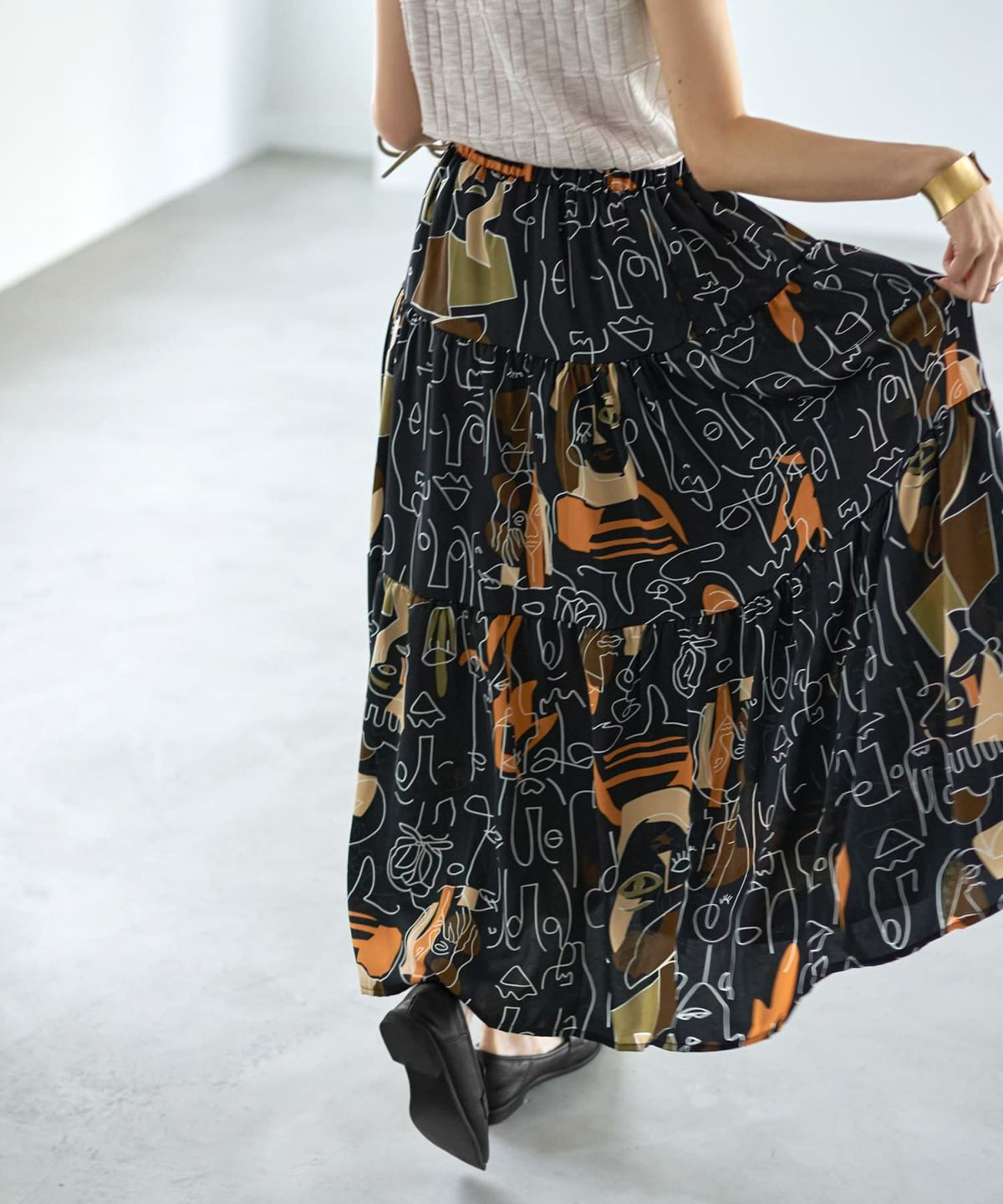 着用イメージ 166cm ブラックミックス