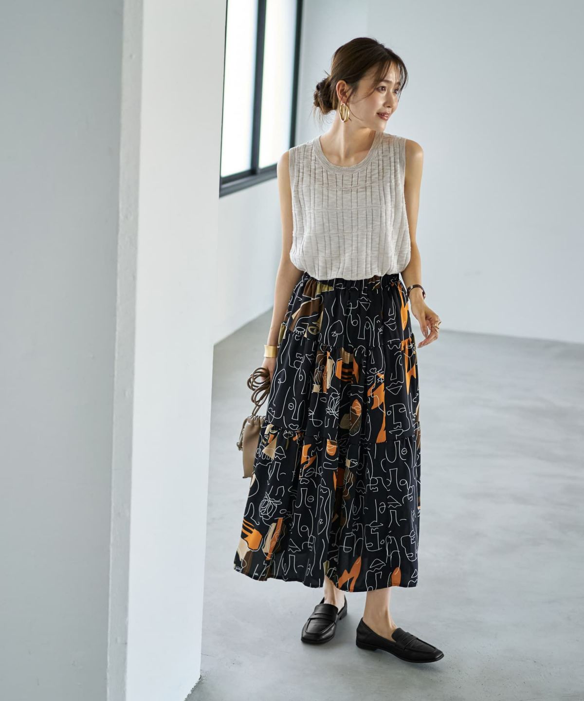 着用イメージ 166cm ブラックミックス