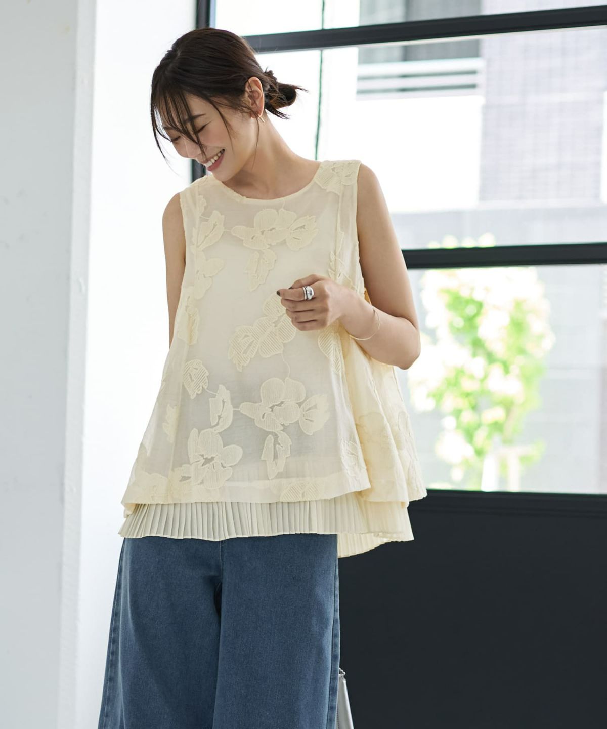 着用イメージ 166cm エクリュ