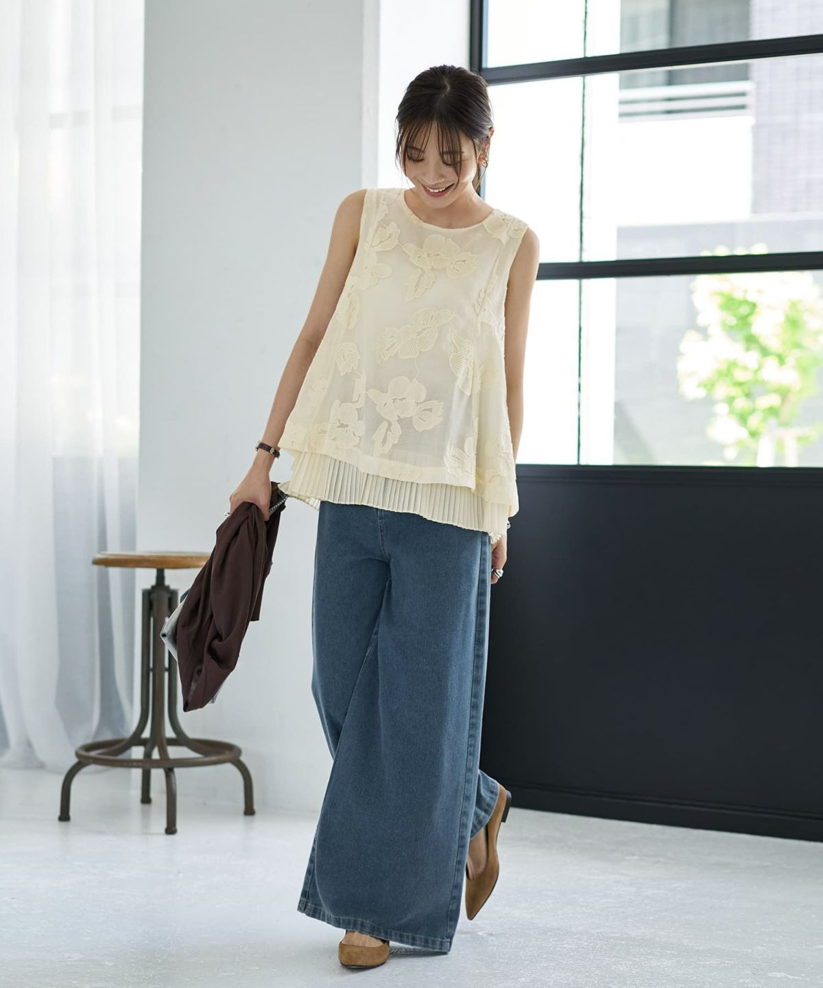 着用イメージ 166cm エクリュ