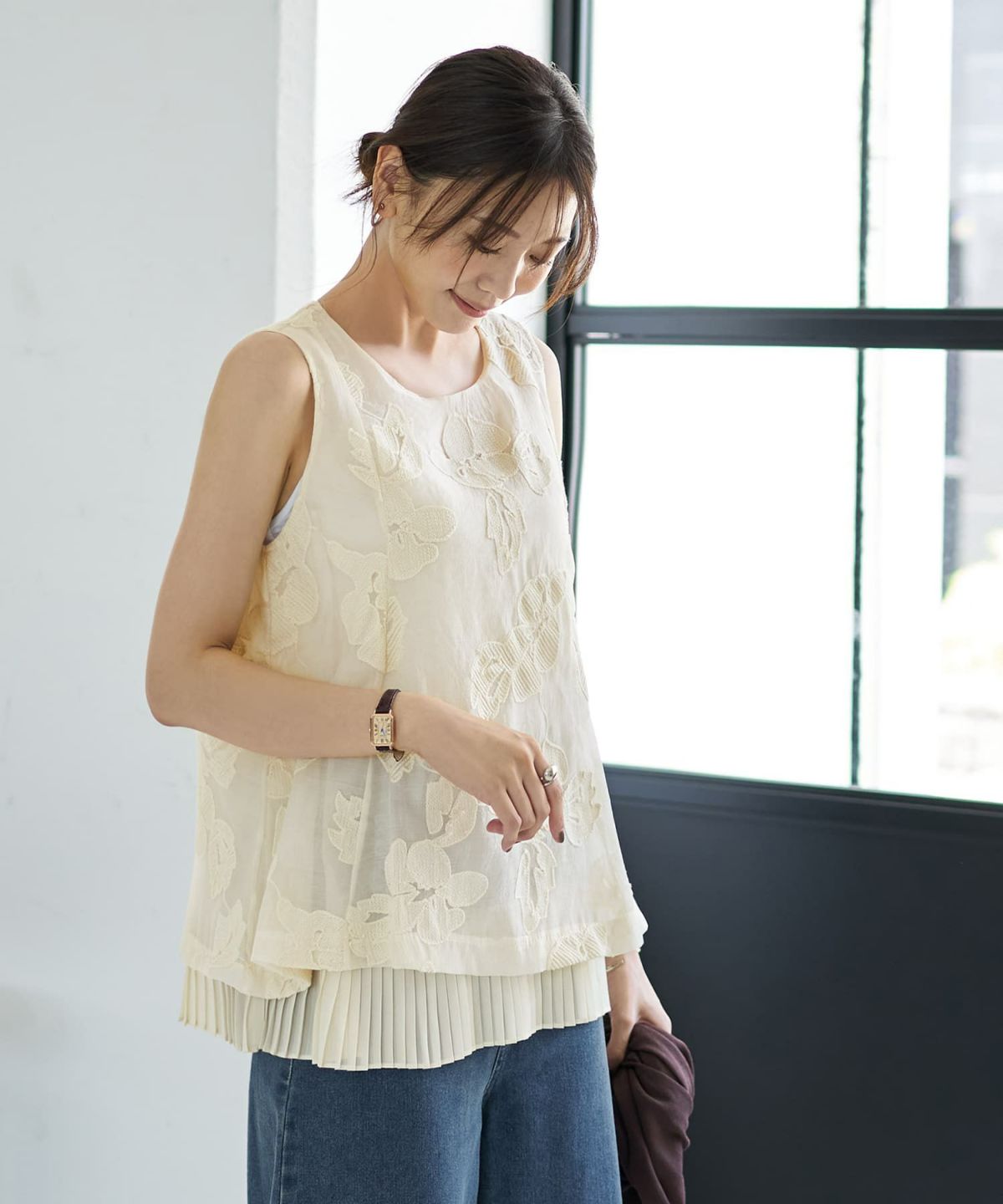 着用イメージ 166cm エクリュ