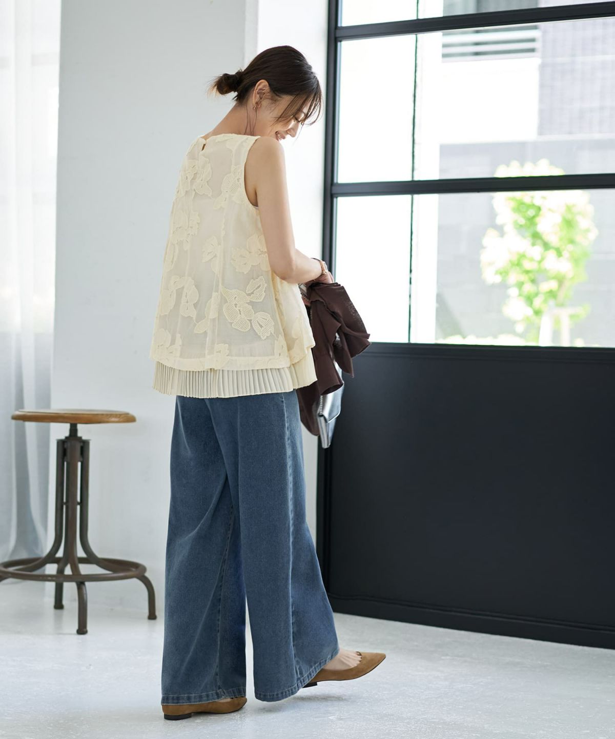 着用イメージ 166cm エクリュ