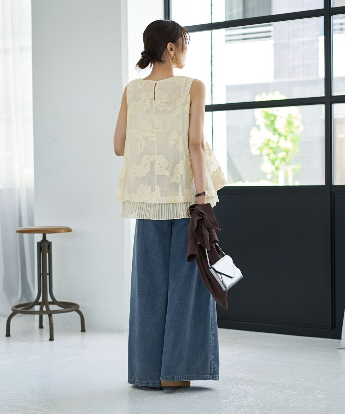 着用イメージ 166cm エクリュ