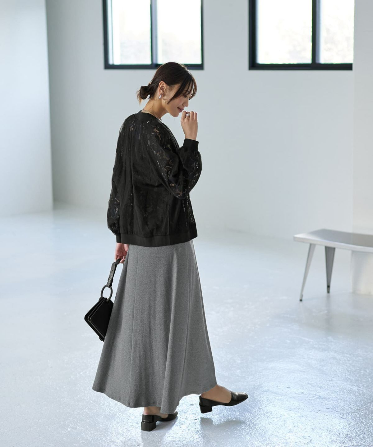 着用イメージ 166cm ブラック