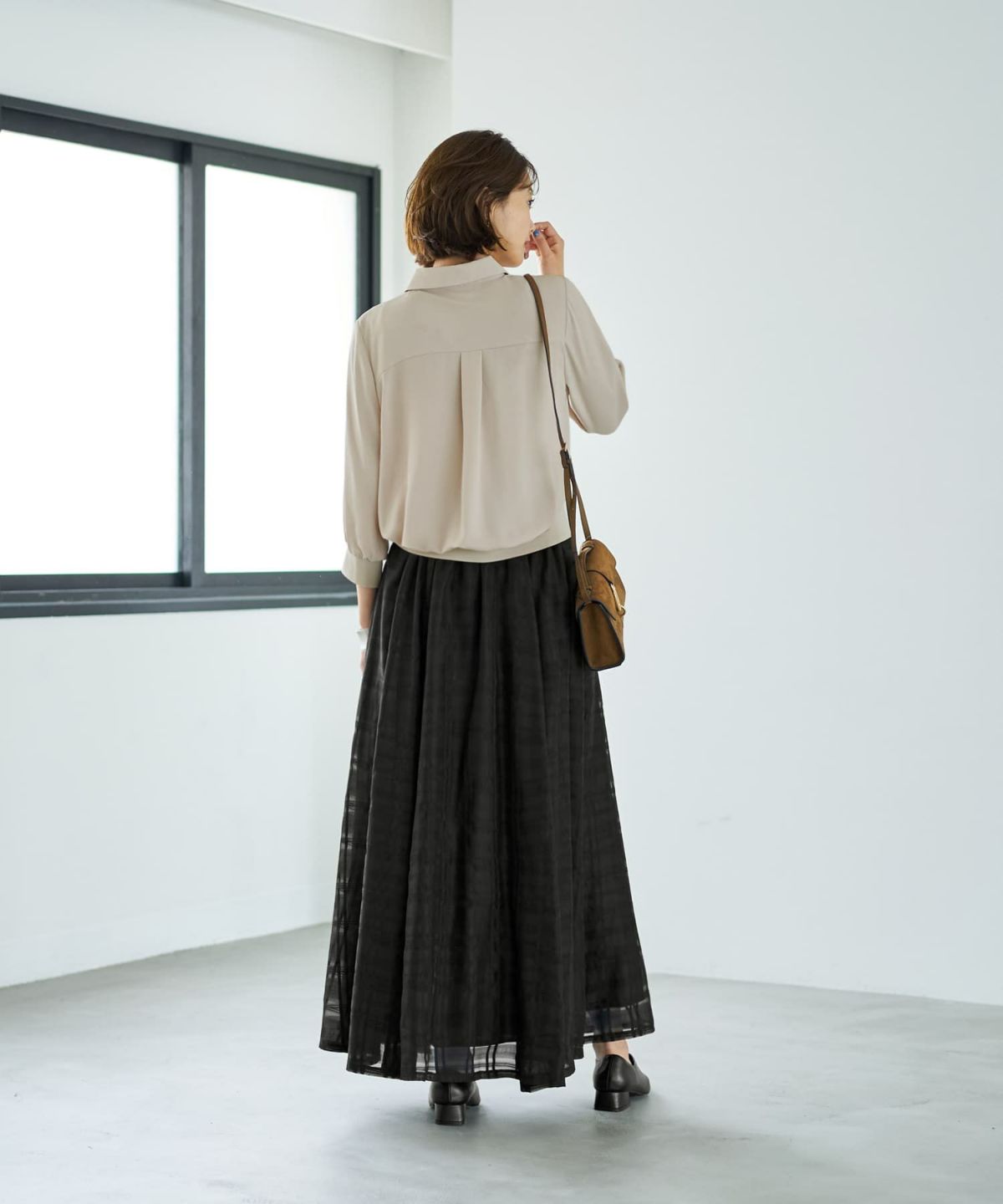 着用イメージ 167cm ライトベージュ