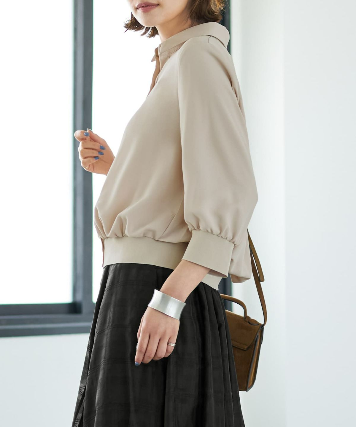 着用イメージ 167cm ライトベージュ