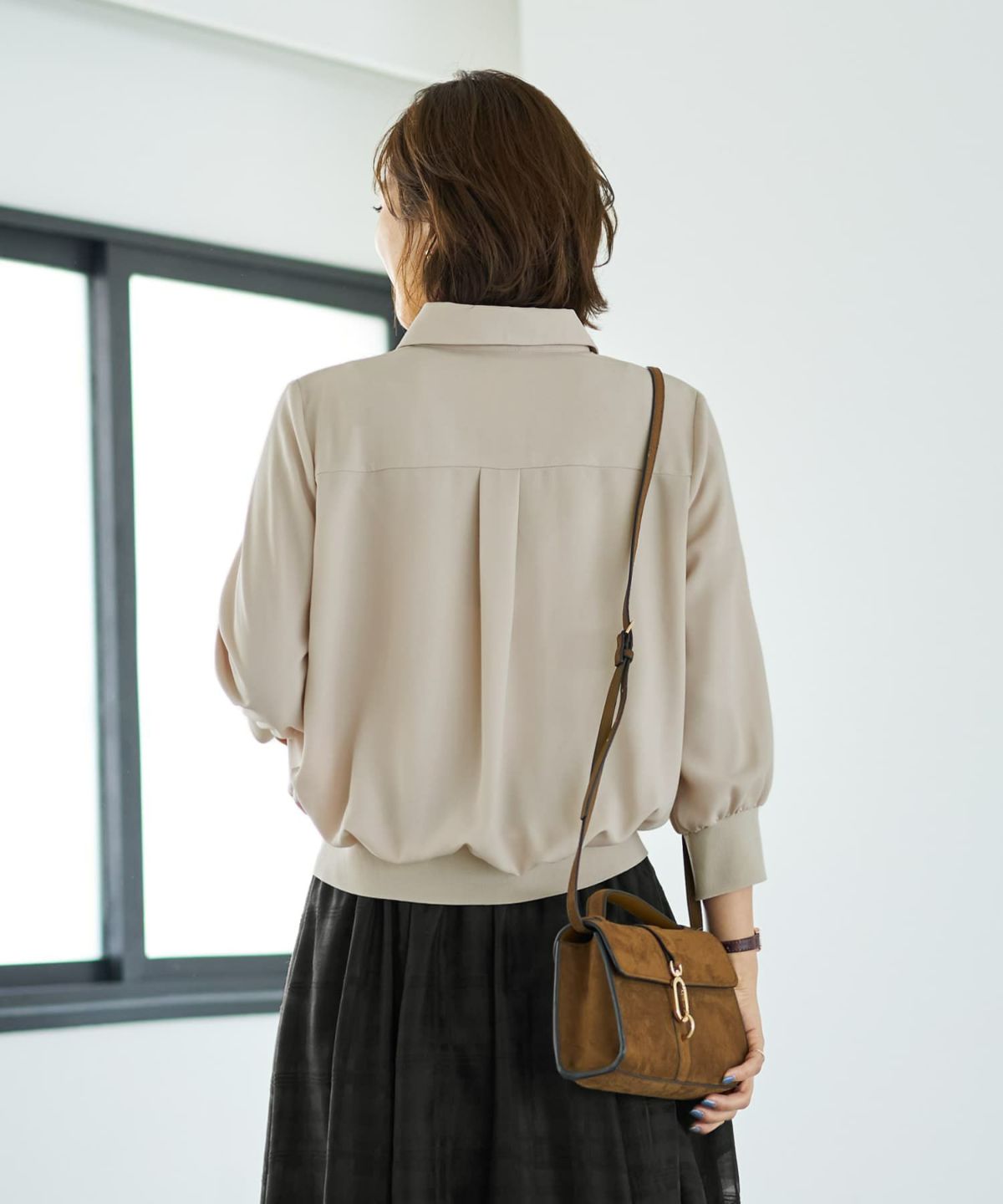 着用イメージ 167cm ライトベージュ