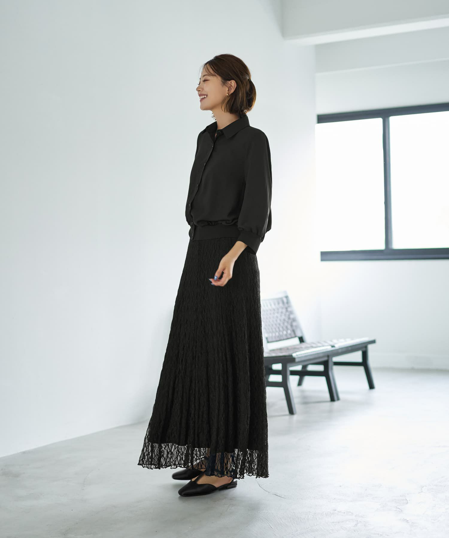 着用イメージ 167cm ブラック