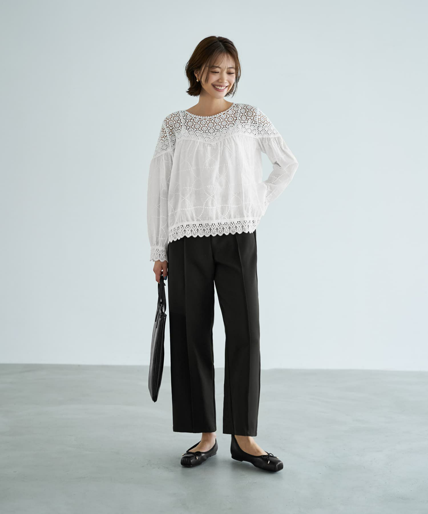 着用イメージ 167cm ホワイト