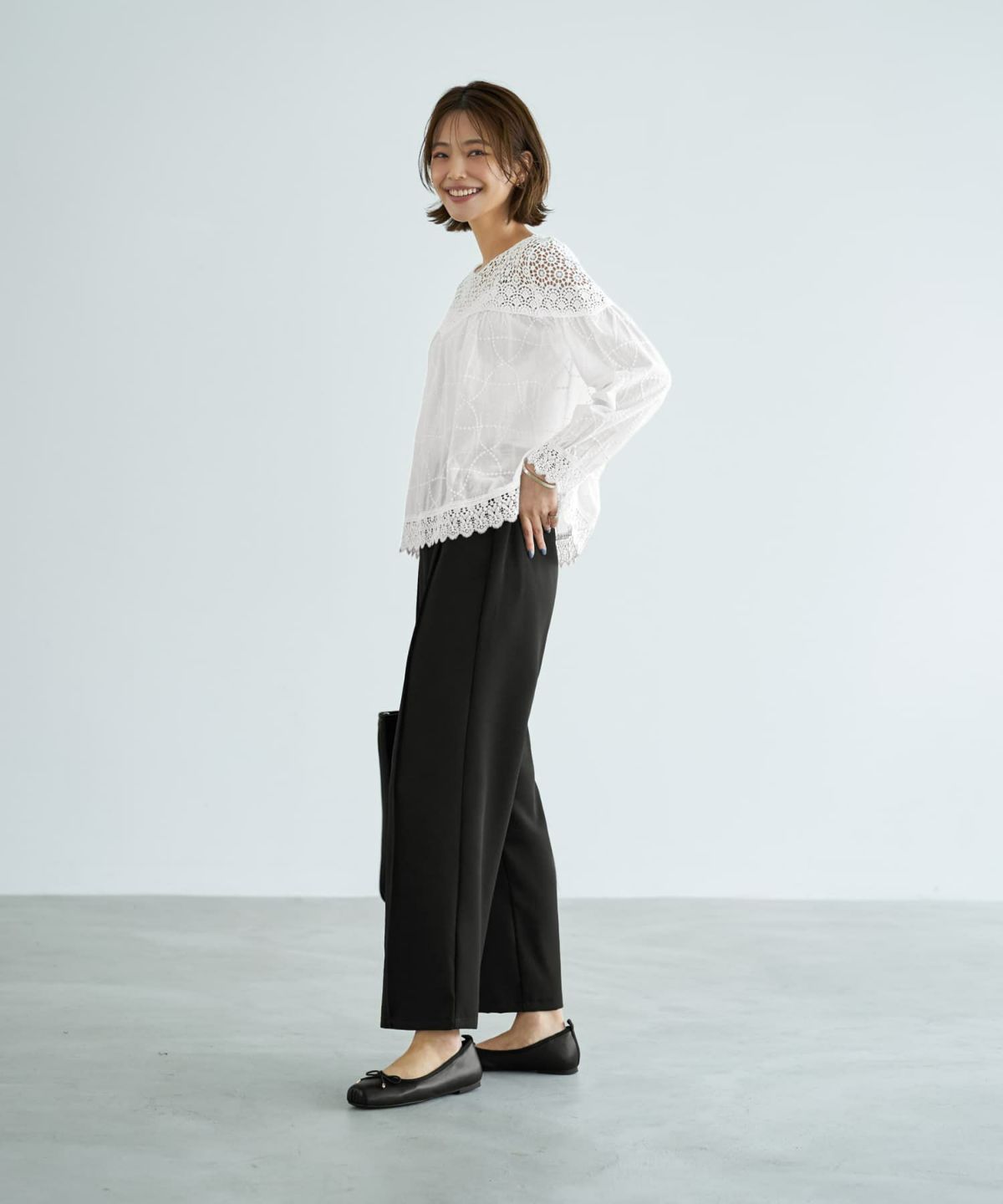 着用イメージ 167cm ホワイト